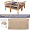 Costway 4PCS Patio Furniture Set Acacia Wood Thick Cushion Loveseat Sofa Off White\Turquoise\Grey